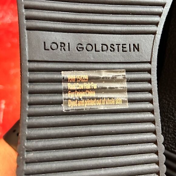 Lori Goldstein | Animal Print Black Leather Platform Sneakers - Picture 8 of 9